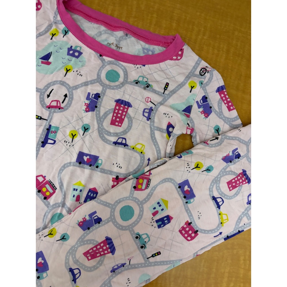 Little Sleepies Little Town Bamboo Viscose Pajama Top Pink 4T